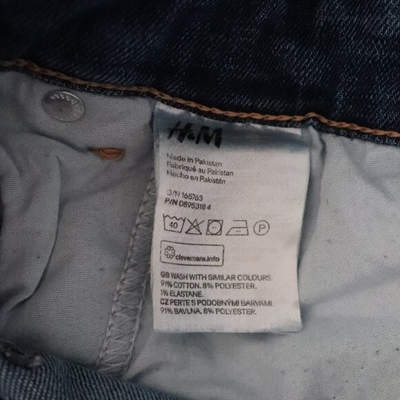 H&M Maternity Medium Wash Blue S One Piece Distressed Denim Dungaree Overalls - Picture 15 of 15